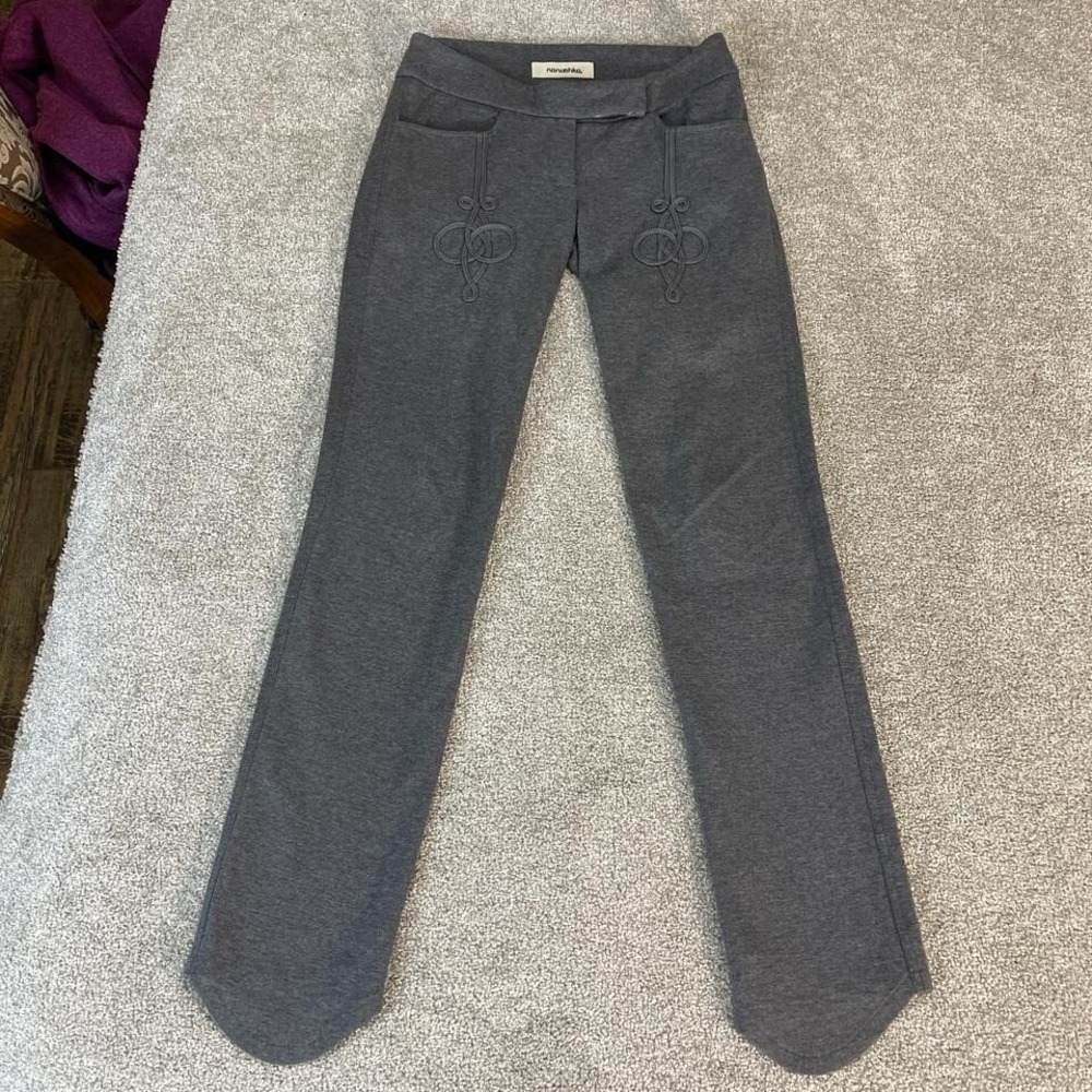 Nanushka Grey Embroidered Pants Women's Designer Sustainable Trousers Small